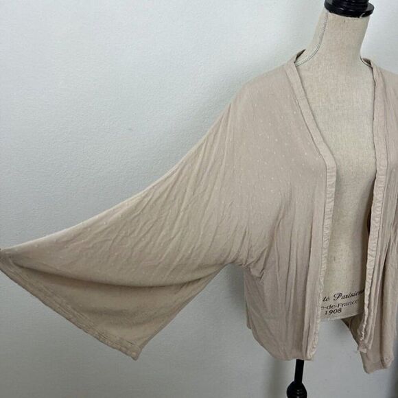 Sim & Sam Bohemian Dusty Pink Swiss Dot Open Front Cardigan Lightweight L/XL - Picture 3 of 9